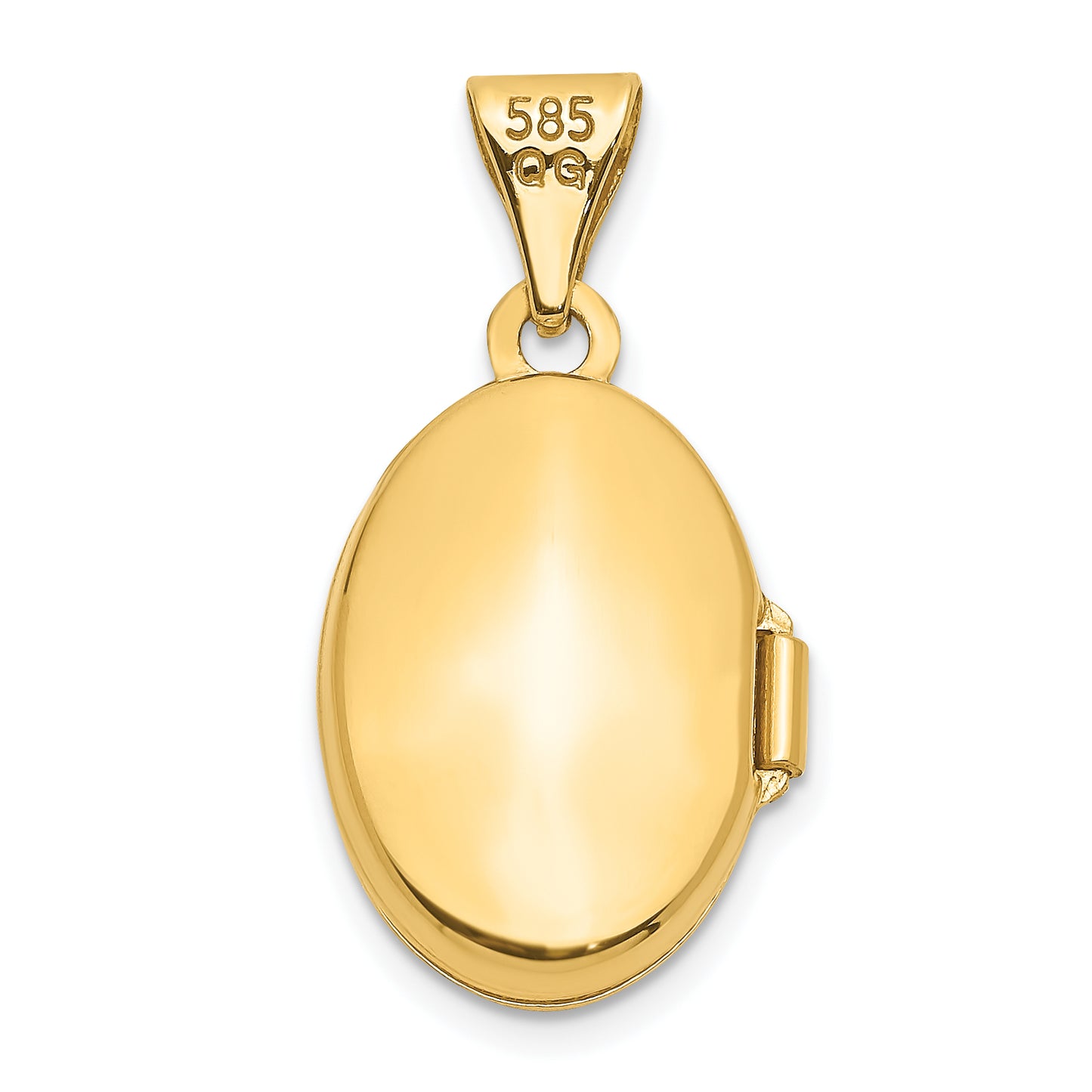 14k Yellow Gold 14ky Plain Polished Oval Locket