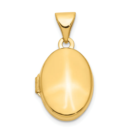 14k Yellow Gold 14ky Plain Polished Oval Locket