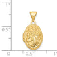 14k Yellow Gold 14ky Beaded Scroll Design Oval Locket