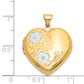 14k Yellow & Rhodium 14ky w/ White Rhodium Floral Heart Locket