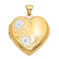 14k Yellow & Rhodium 14ky w/ White Rhodium Floral Heart Locket