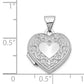 14k White Gold 14k White Gold Scroll Pattern Heart Locket