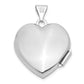 14k White Gold 14k White Gold Domed Heart Locket