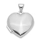 14k White Gold 14k White Gold Domed Heart Locket