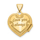 14k Yellow Gold 14k Reversible Floral Love You Always Heart Locket