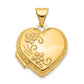 14k Yellow Gold 14k Reversible Floral Love You Always Heart Locket