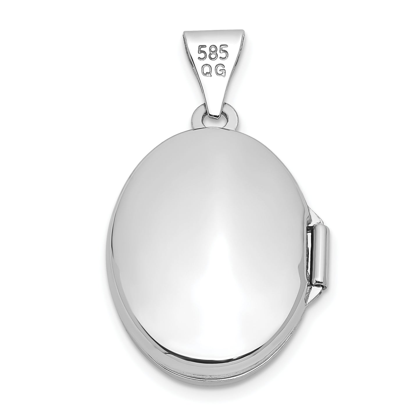 14k White Gold 14k White Gold Polished Oval Locket