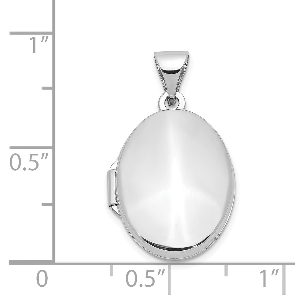 14k White Gold 14k White Gold Polished Oval Locket