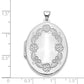 14k White Gold 14k White Gold Floral Oval Locket