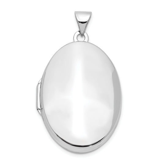 14k White Gold 14k White Gold Polished Domed Oval Locket