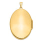 14k Yellow Gold 14k Oval Heavy Weight Half Scroll Locket