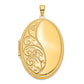 14k Yellow Gold 14k Oval Heavy Weight Half Scroll Locket