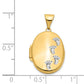 14k Yellow & Rhodium 14k Yellow Gold White Rhodium-plated Footprints Locket