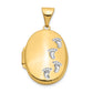 14k Yellow & Rhodium 14k Yellow Gold White Rhodium-plated Footprints Locket