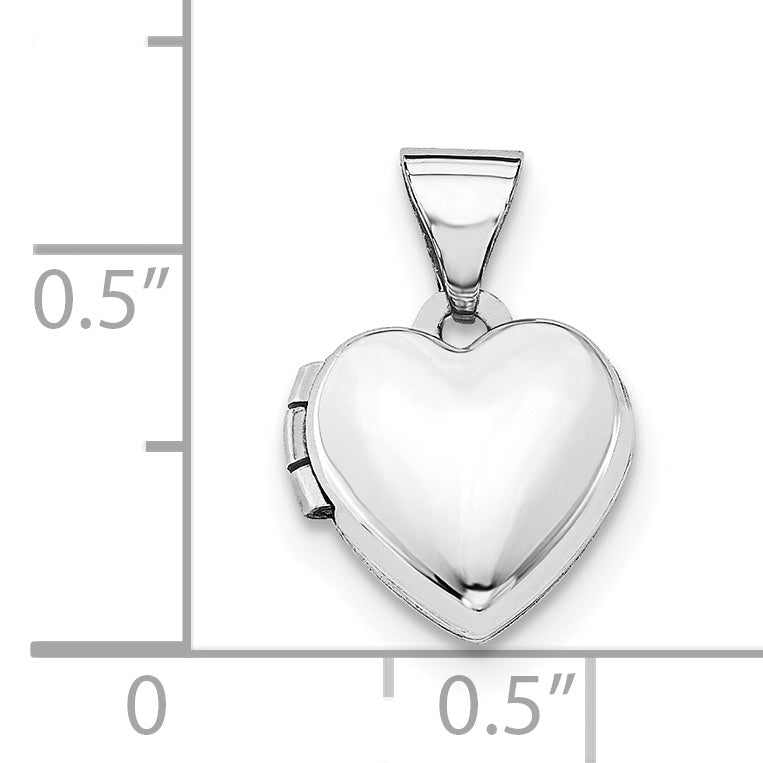 14k White Gold 14k White Gold Polished Heart-Shaped Locket