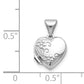 14k White Gold 14k White Gold Polished Heart-Shaped Floral Locket