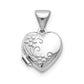 14k White Gold 14k White Gold Polished Heart-Shaped Floral Locket