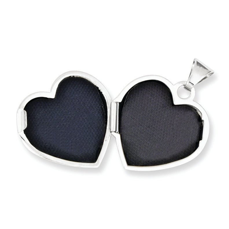 14k White Gold 14k White Gold Polished Heart-Shaped Locket