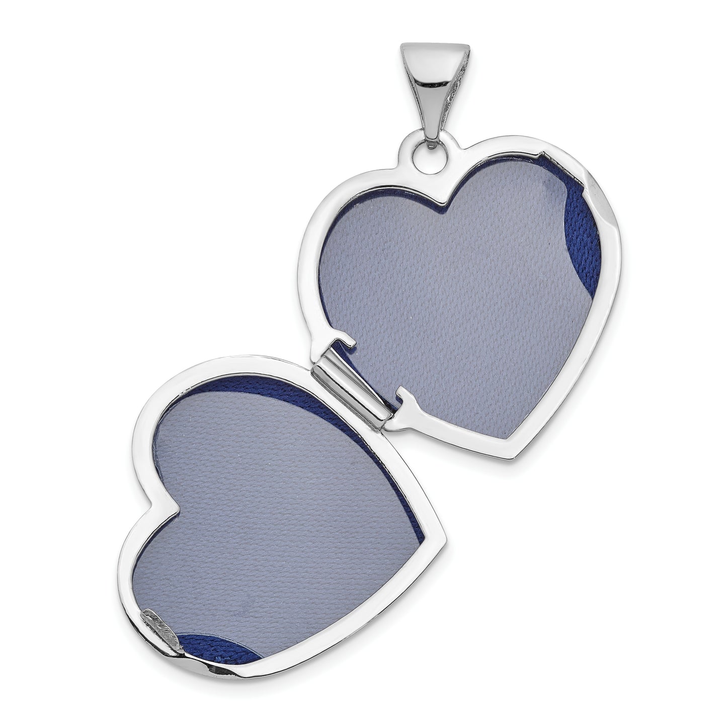 14k White Gold 14k White Gold Polished Textured Floral Heart Locket