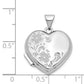 14k White Gold 14k White Gold Polished Textured Floral Heart Locket