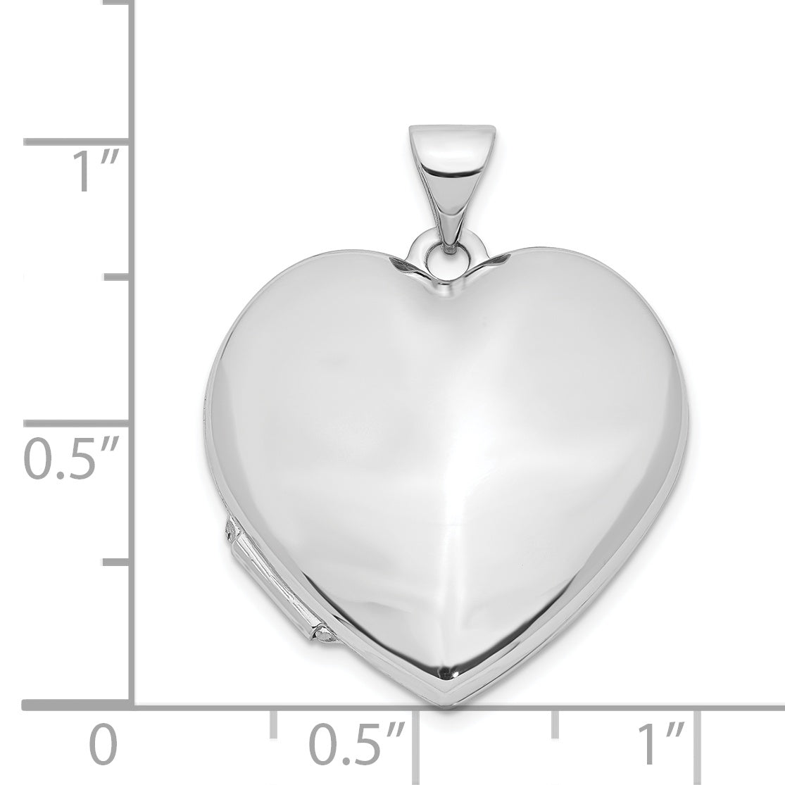 14k White Gold 14k White Gold Polished Heart-Shaped Domed Locket