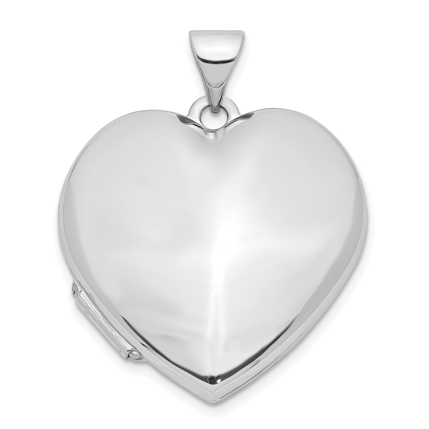 14k White Gold 14k White Gold Polished Heart-Shaped Domed Locket