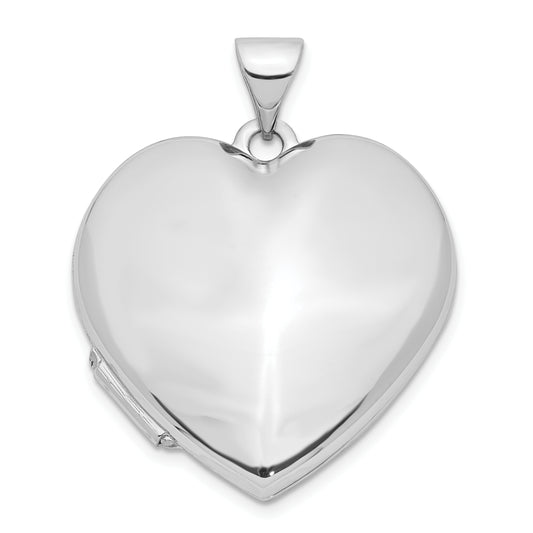 14k White Gold 14k White Gold Polished Heart-Shaped Domed Locket