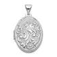 14k White Gold 14k White Gold Polished Reversible Love You Always Oval Locket