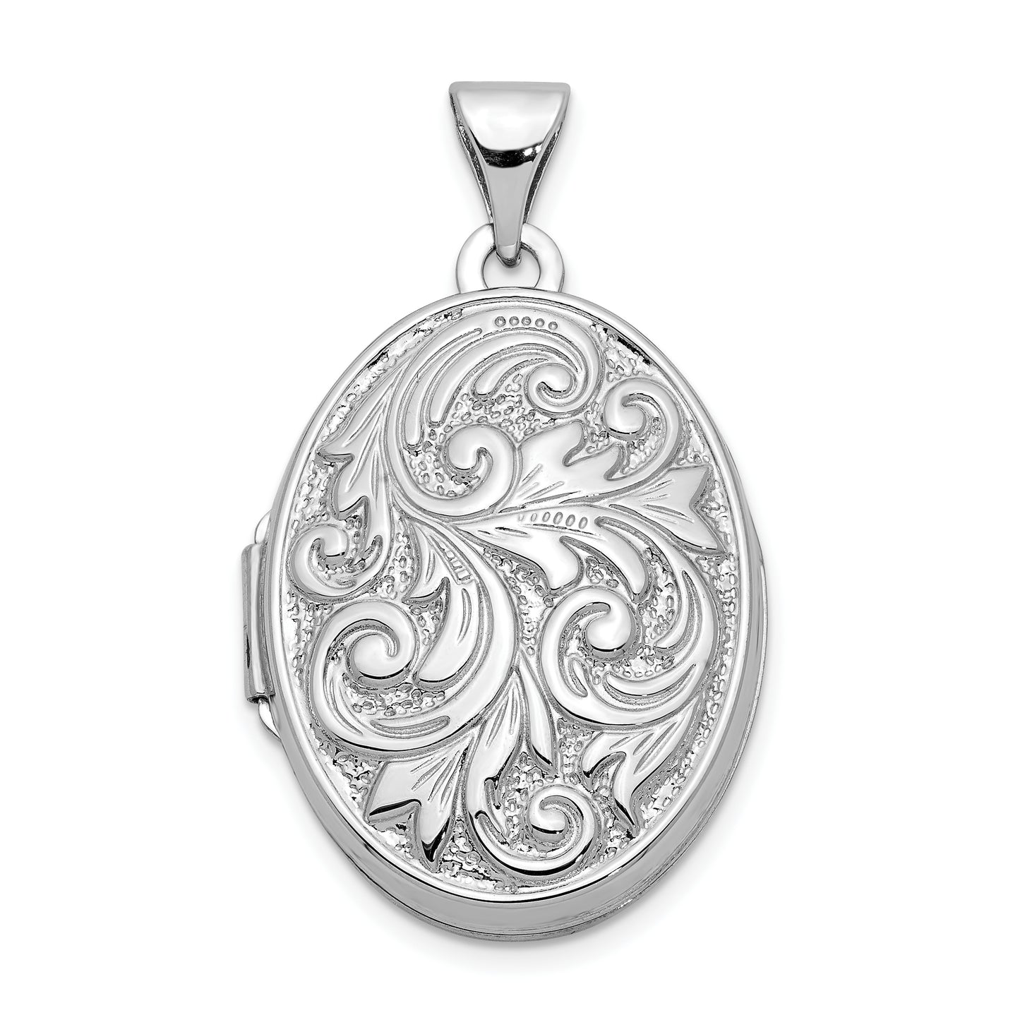 14k White Gold 14k White Gold Polished Reversible Love You Always Oval Locket