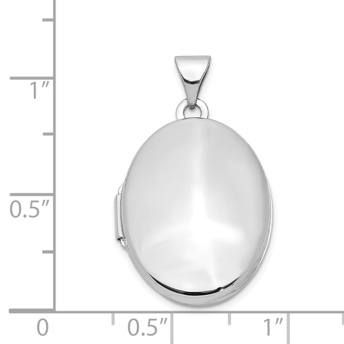 14k White Gold 14k White Gold Polished Oval Locket