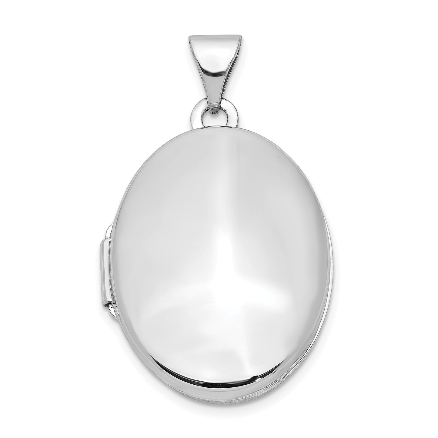 14k White Gold 14k White Gold Polished Oval Locket