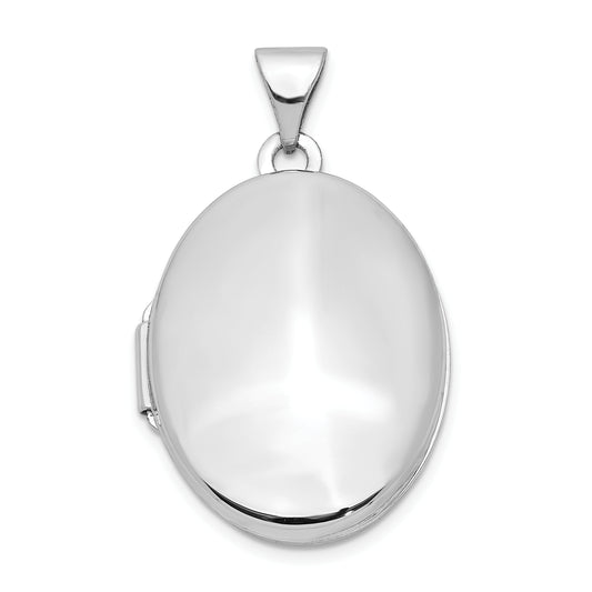 14k White Gold 14k White Gold Polished Oval Locket