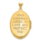 14k Yellow & Rhodium 14ky w/ White Rhodium Diamond Guardian Angel Oval Family Locket