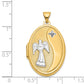 14k Yellow & Rhodium 14ky w/ White Rhodium Diamond Guardian Angel Oval Family Locket