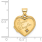 14k Yellow Gold 14K Diamond Special Daughter 15mm Heart Locket