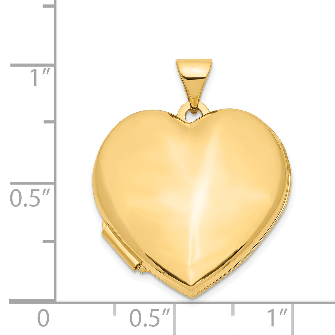 14k Yellow Gold 14k 21mm Heart Domed Locket