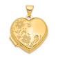 14k Yellow Gold 14K 18mm Polished Heart-Shaped Floral Locket