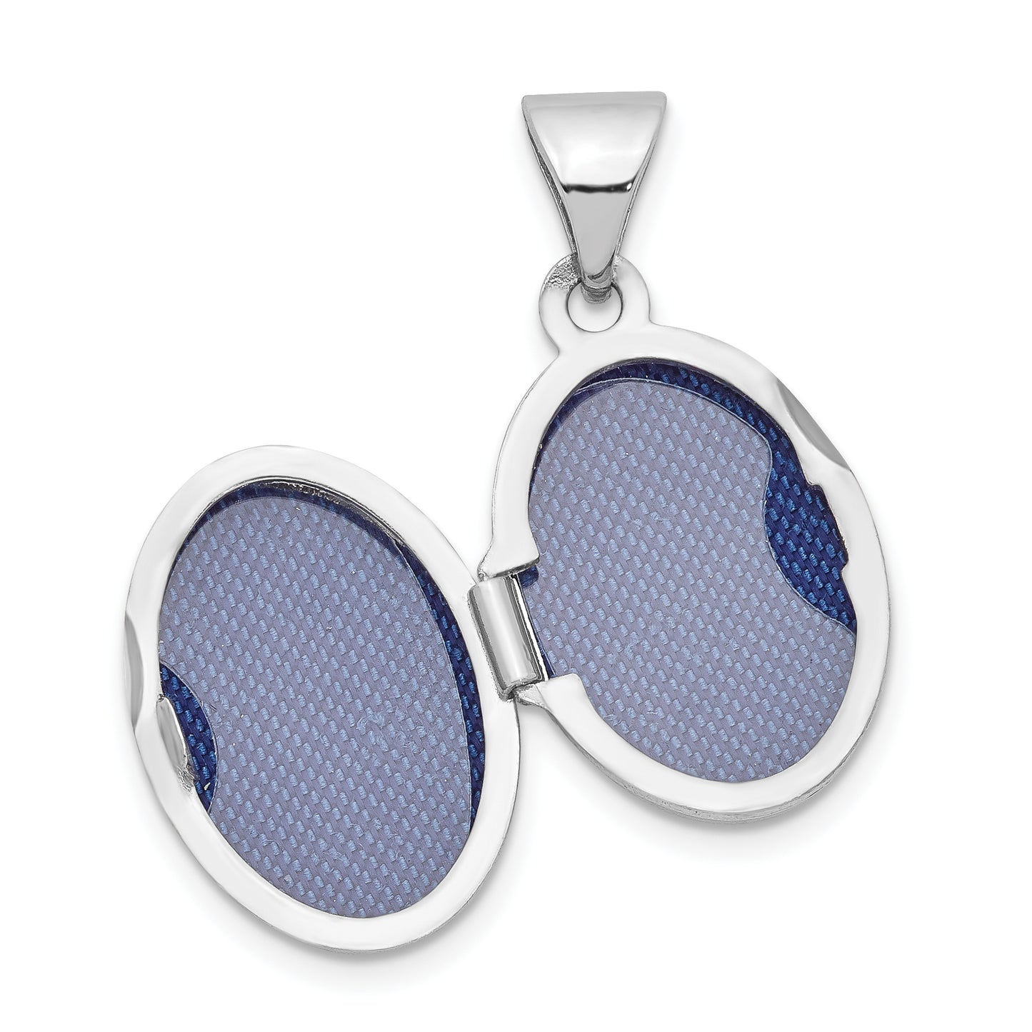 14k White Gold 14k White Gold 13mm Oval Plain Assembled Locket