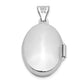 14k White Gold 14K White Gold 17mm Oval Embossed Border Locket