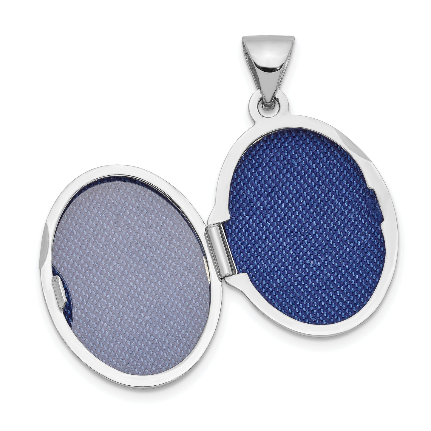 14k White Gold 14K White Gold 17mm Oval Embossed Border Locket