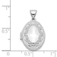 14k White Gold 14K White Gold 17mm Oval Embossed Border Locket