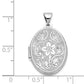 14k White Gold 14k White Gold 21mm Oval Floral Scroll Border Locket