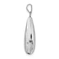 14k White Gold 14K White Gold 21mm Tear Drop Diamond Locket