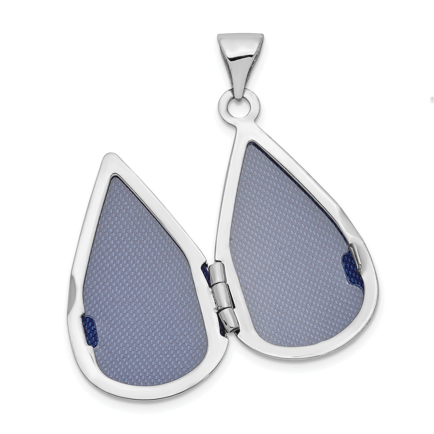 14k White Gold 14K White Gold 21mm Tear Drop Diamond Locket