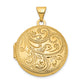 14k Yellow Gold 14ky 20mm Round Scroll Hand Engraved Locket