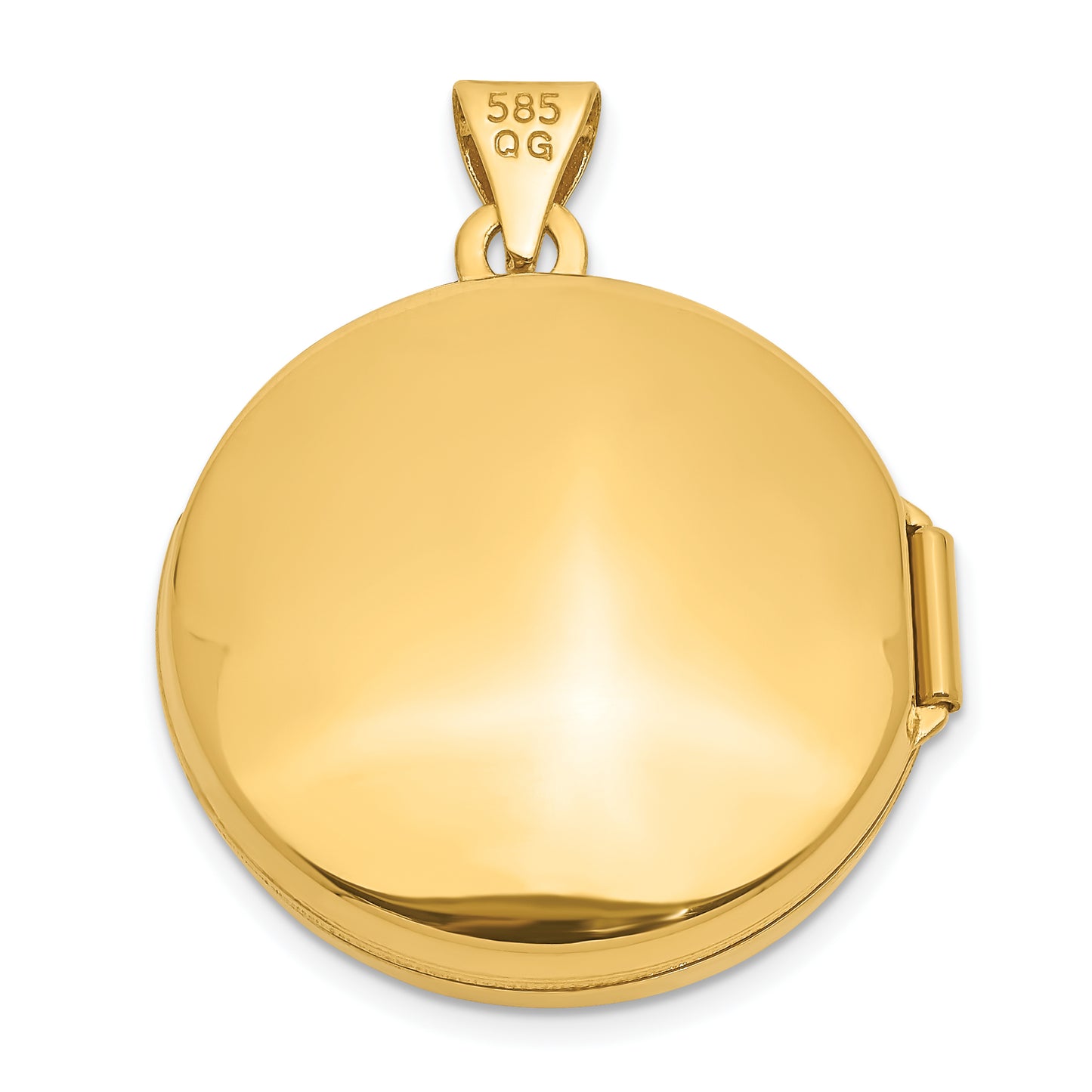 14k Yellow Gold 14ky 20mm Round Plain Domed Locket