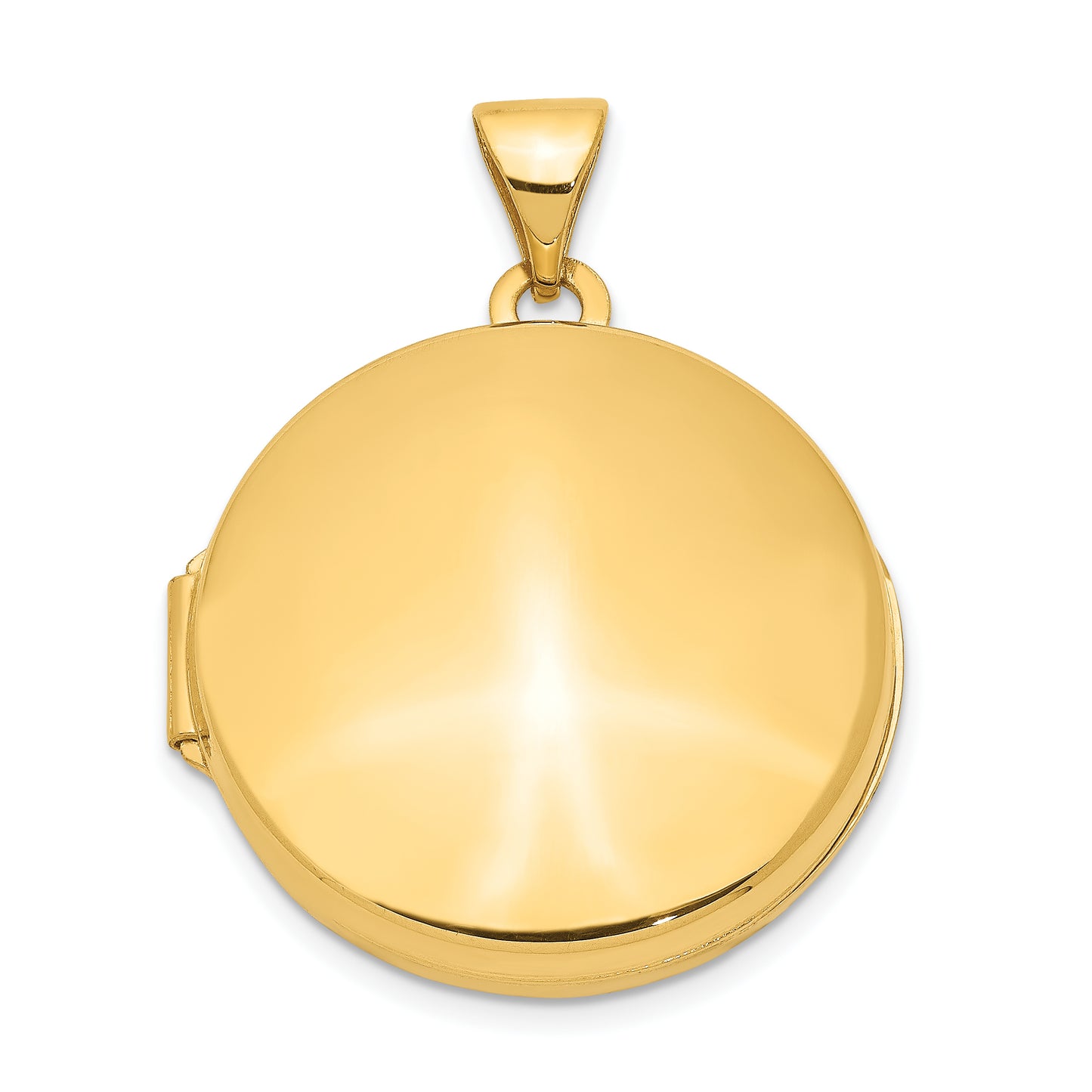 14k Yellow Gold 14ky 20mm Round Plain Domed Locket