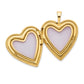 14k Yellow Gold 14ky 20mm Diamond Satin & D/C Cross Heart Locket