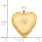 14k Yellow Gold 14ky 20mm Diamond Satin & D/C Cross Heart Locket