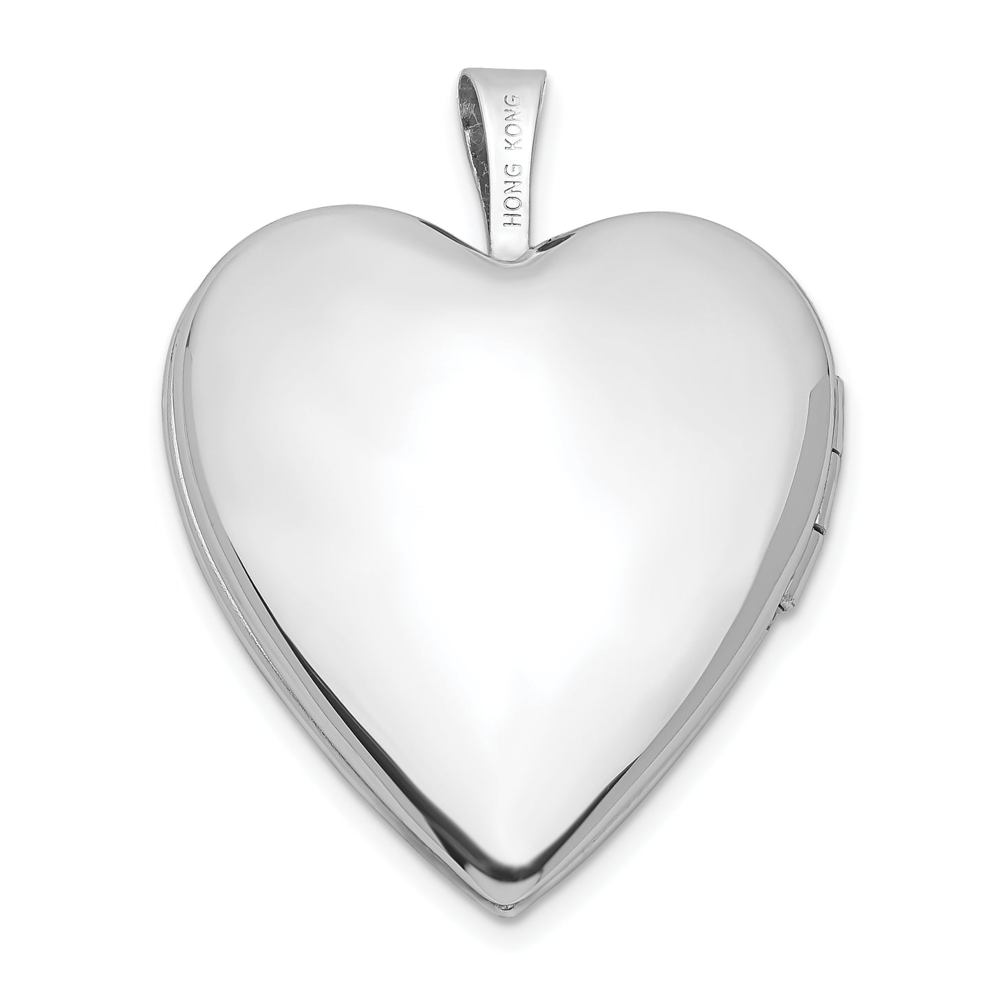 14k White Gold 14K 20mm White Gold Plain Polished Heart Locket